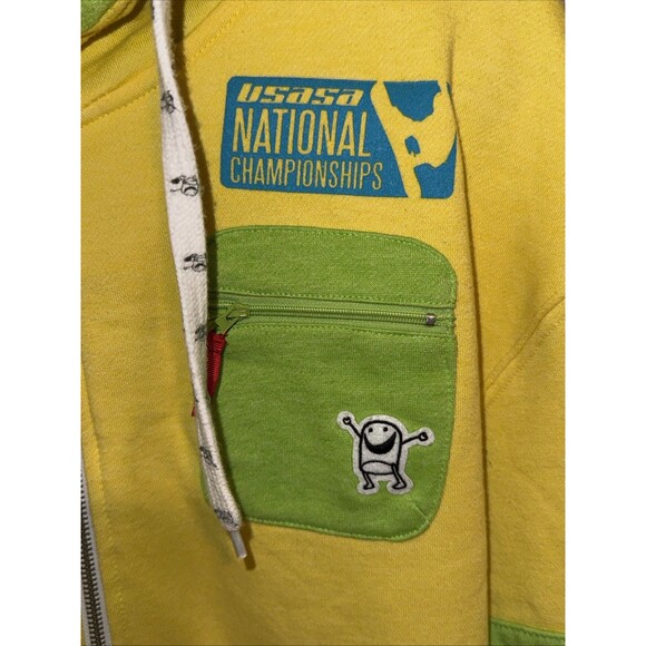 MENS XL Green & Yellow Hoodie USASA Snowboard Championships App Series - Picture 2 of 10